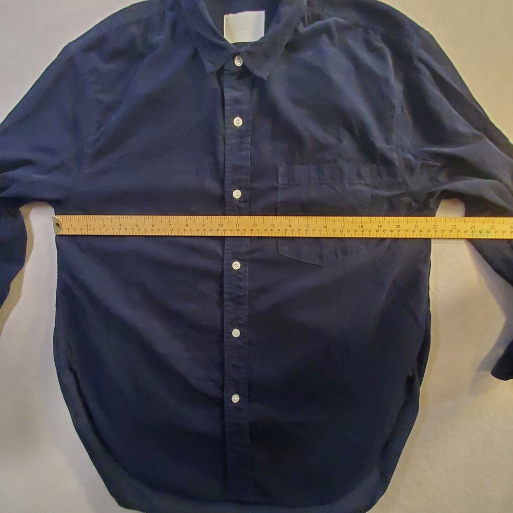 Citizens of Humanity Kayla Button Up Shirt M Blue 100% Cotton Oversized USA Made - Picture 4 of 11